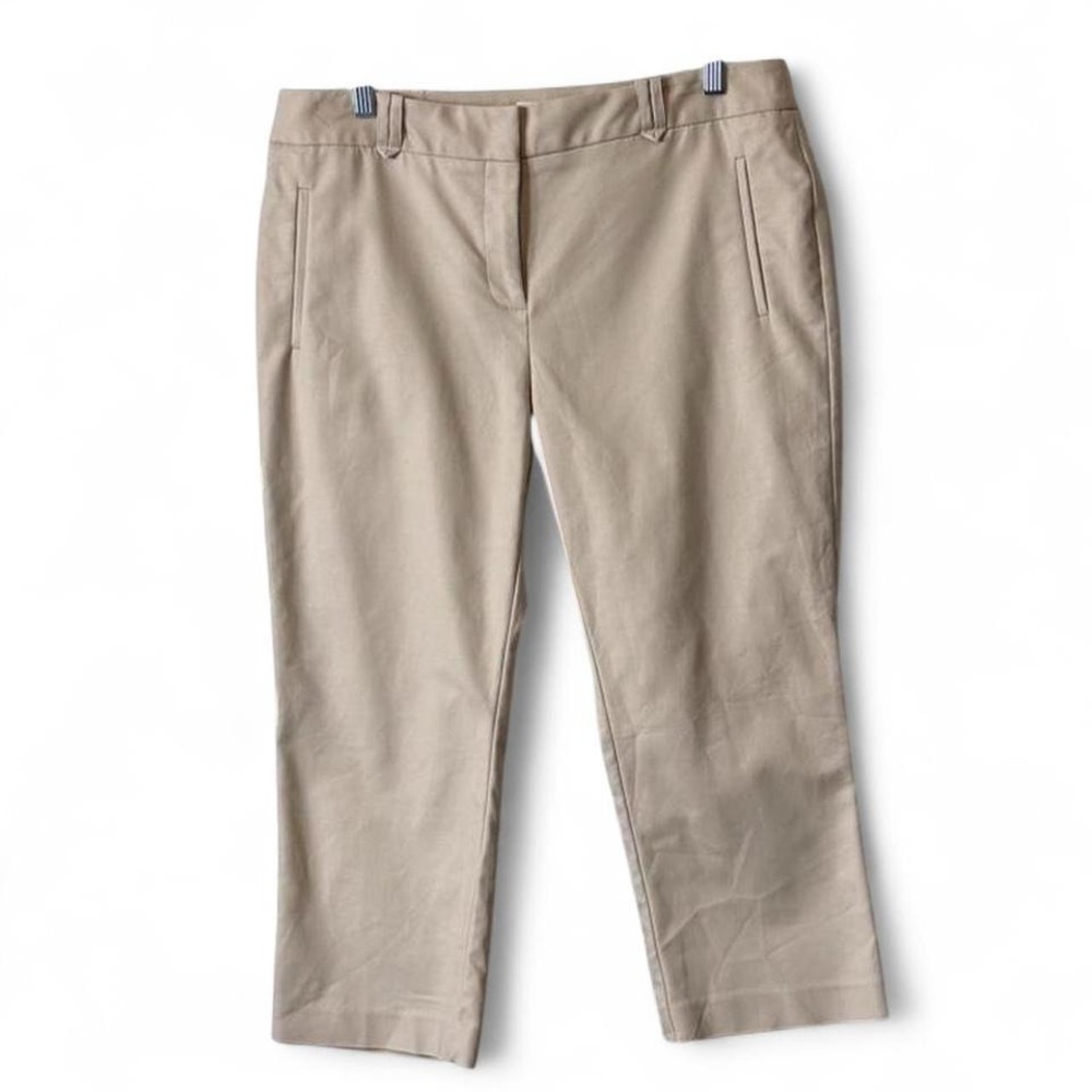 Charter Club‎ Classic Fit Khaki Cropped Chino Pants, Women's Size 12
